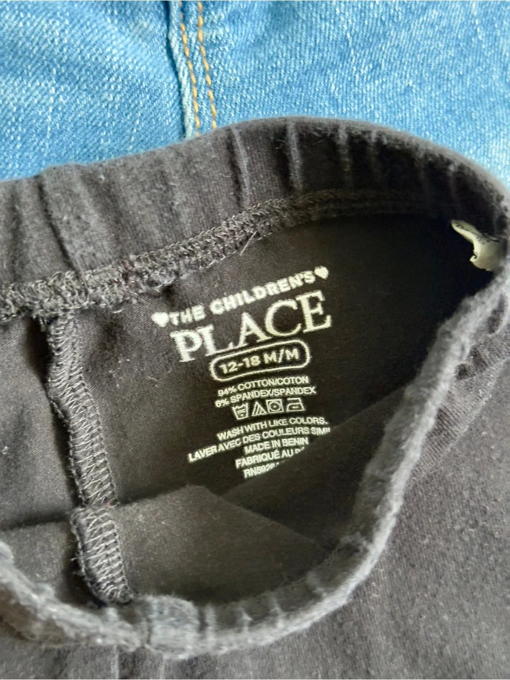 Old Navy Girls' Light Blue Denim Jeans with Pink and Black Bottoms Set